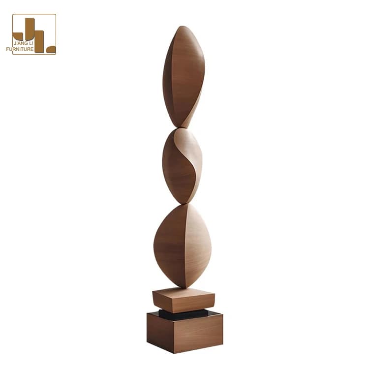Décoration de sculpture en bois irrégulière de style designer pour hôtel, villa, salon, entrée, meub