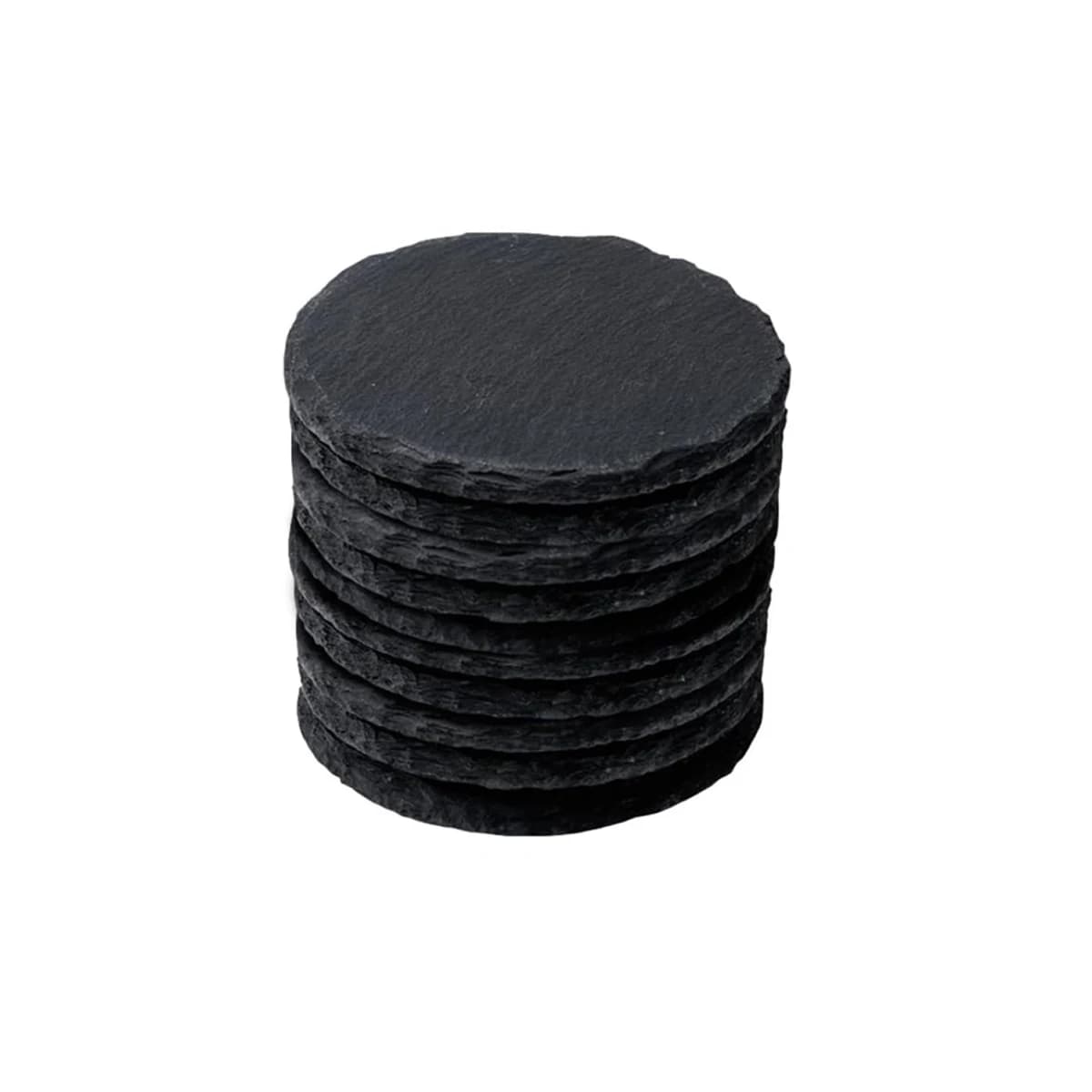 Sous-verres en ardoise en vrac, 8 pièces, carrés, ronds et hexagonaux de 4 pouces, blancs en pierre
