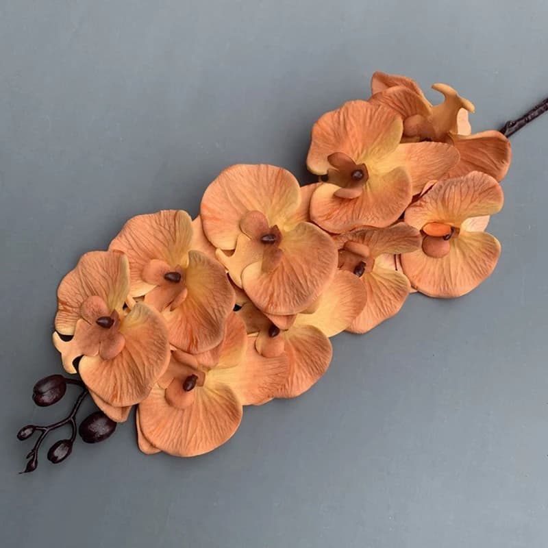 Fleur d'orchidée pour la décoration de mariage, grande branche automnale, 9 têtes, impression 3D, Ph