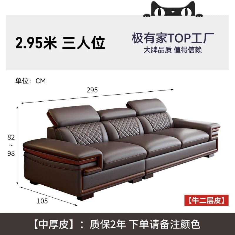 Canapé d'angle modulable multi-places avec appuie-têtes réglables, en cuir de vachette pleine fleur,