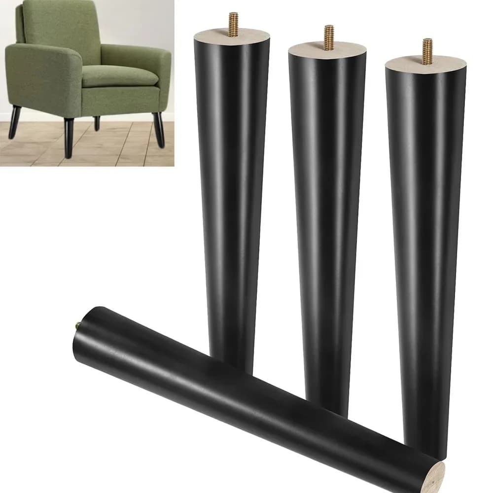 Pieds de canapé en bois massif de 6 pouces - Pieds de meubles robustes pour canapé, table, lit, pied