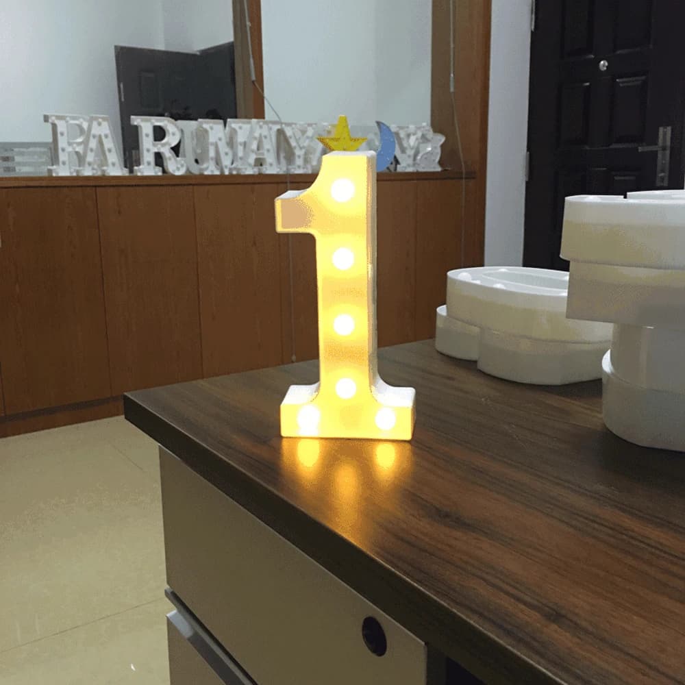 Lampe LED avec chiffres lumineux, lettres de l'alphabet, décoration de fête d'anniversaire, de saint