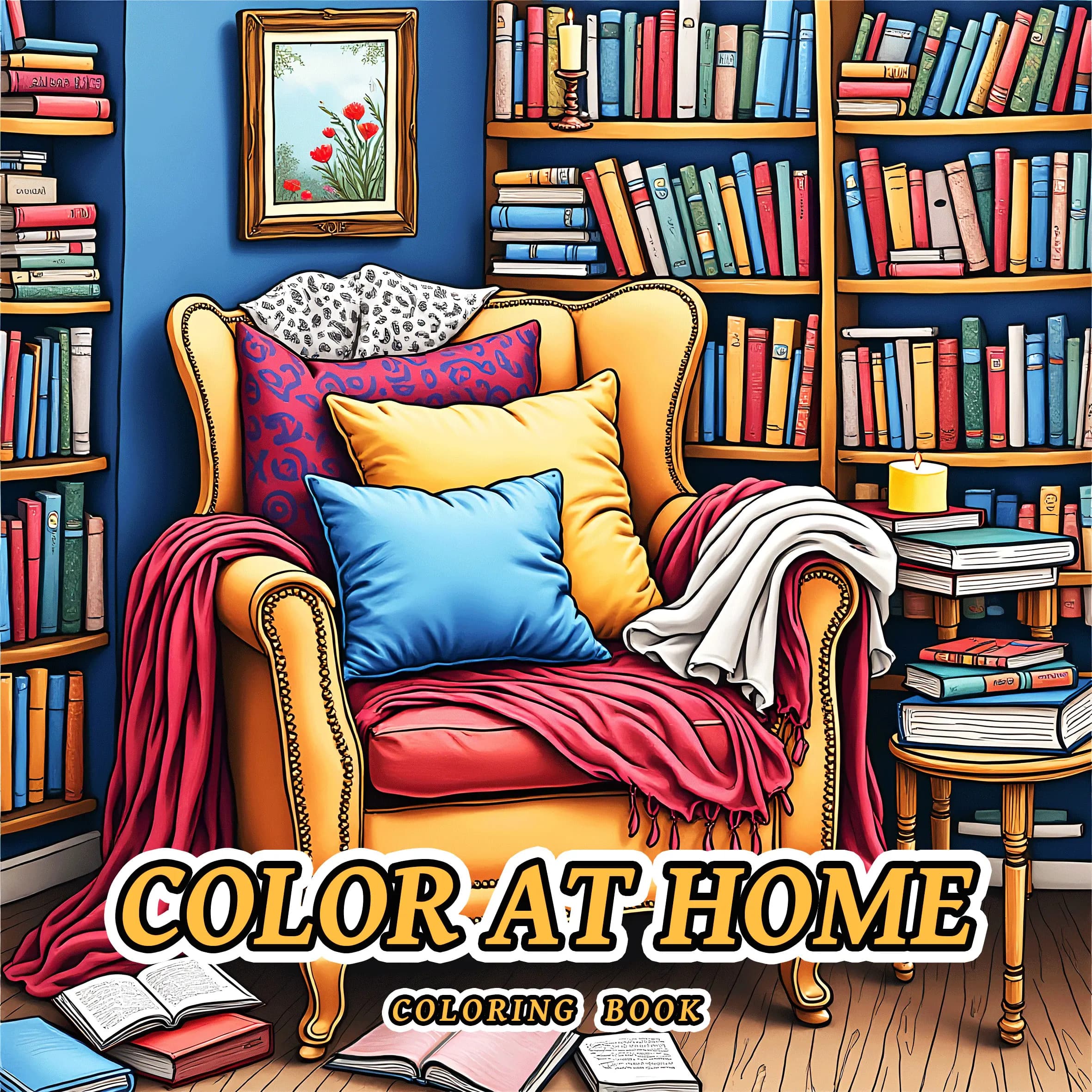 Livre de coloriage à motifs audacieux pour adultes, couleur à la maison, livre de dessin mignon, cad