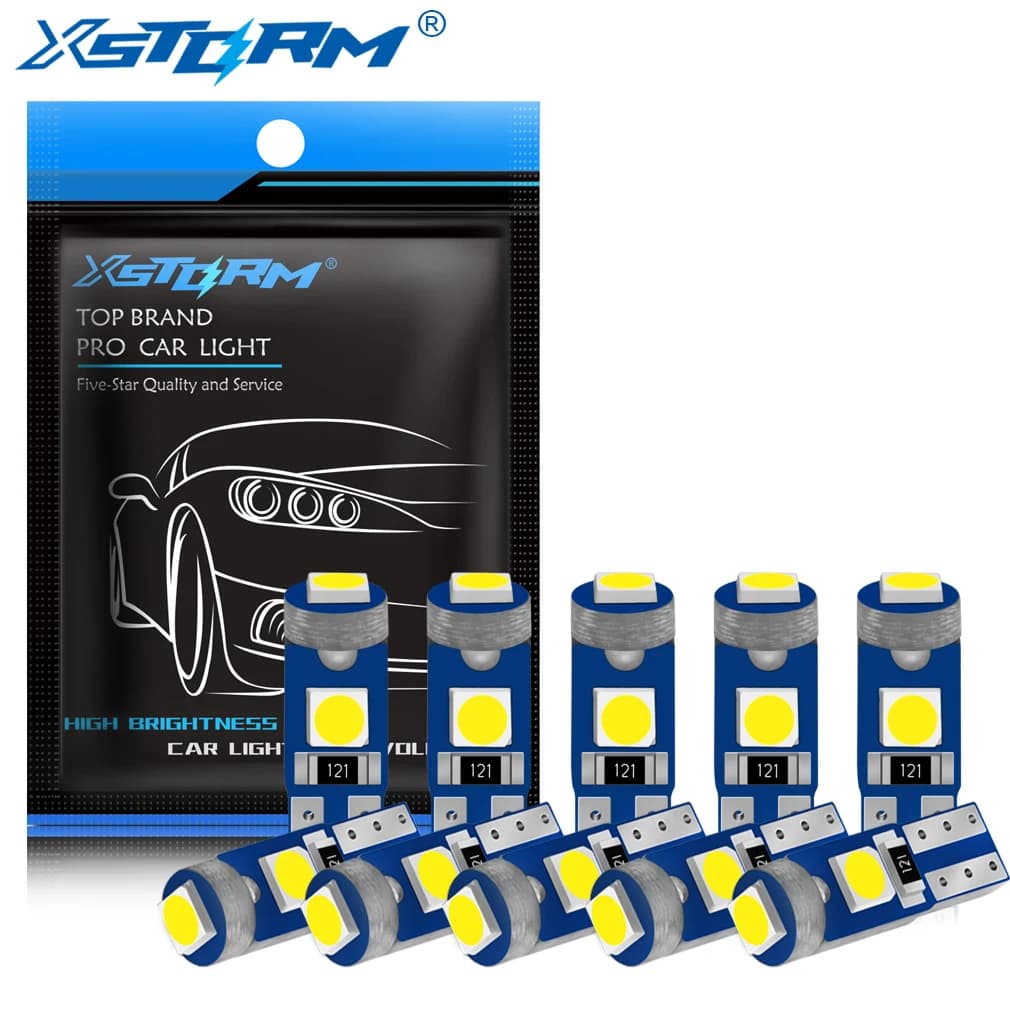 Ampoule Led T5 W3W W1.2W, Canbus, lumières intérieures de voiture, indicateur de réchauffement de ta