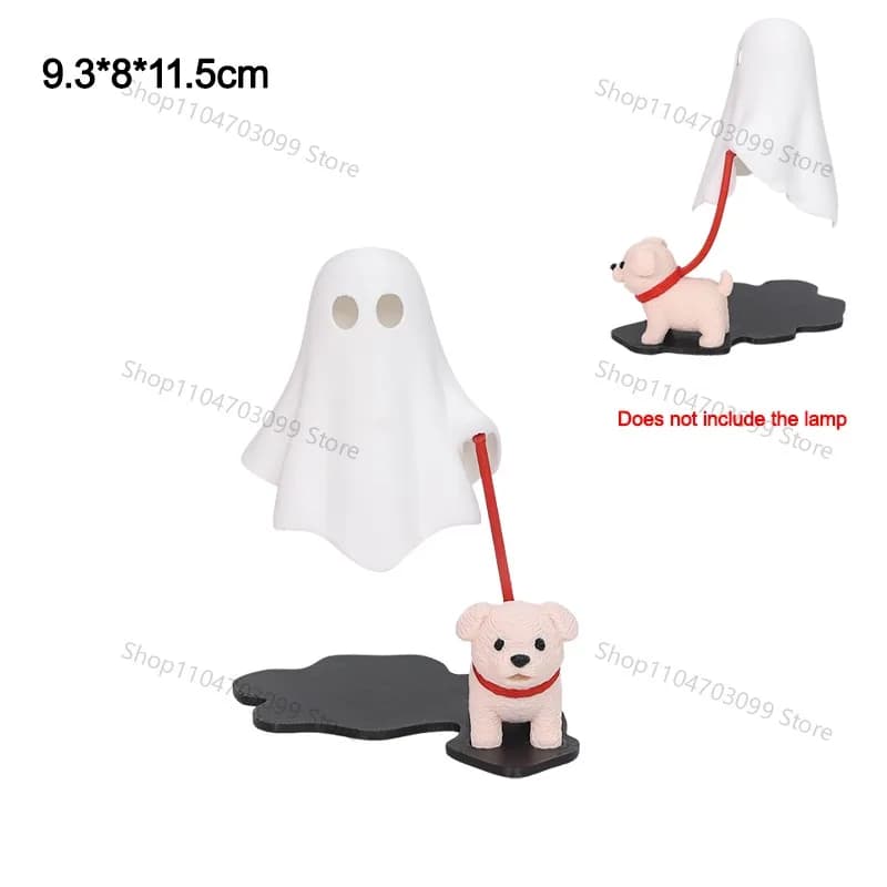 Modèle imprimé en 3D, figurine de fantôme avec chien, jouet amusant et mignon, statue de fantôme, dé