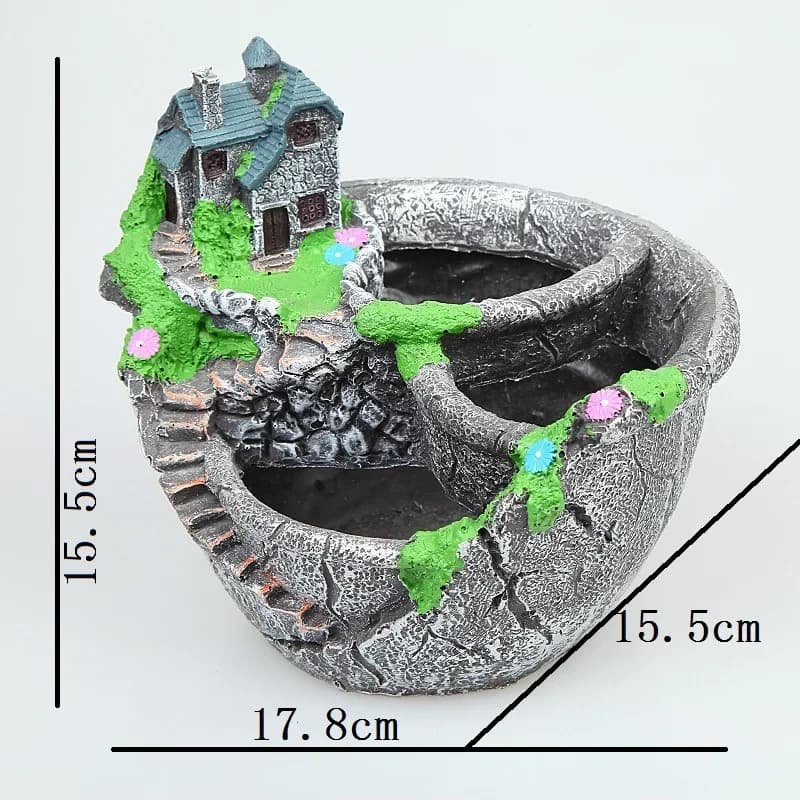 1 pièce Support de plantes succulentes en résine, pot de fleurs, ornement de bureau, accessoires de