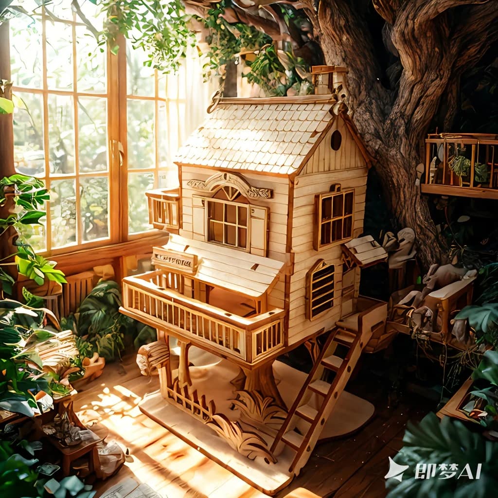 Puzzle stéréo 3D, maison dans les arbres, bricolage, modèle assemblé à la main, modèle d'assemblage
