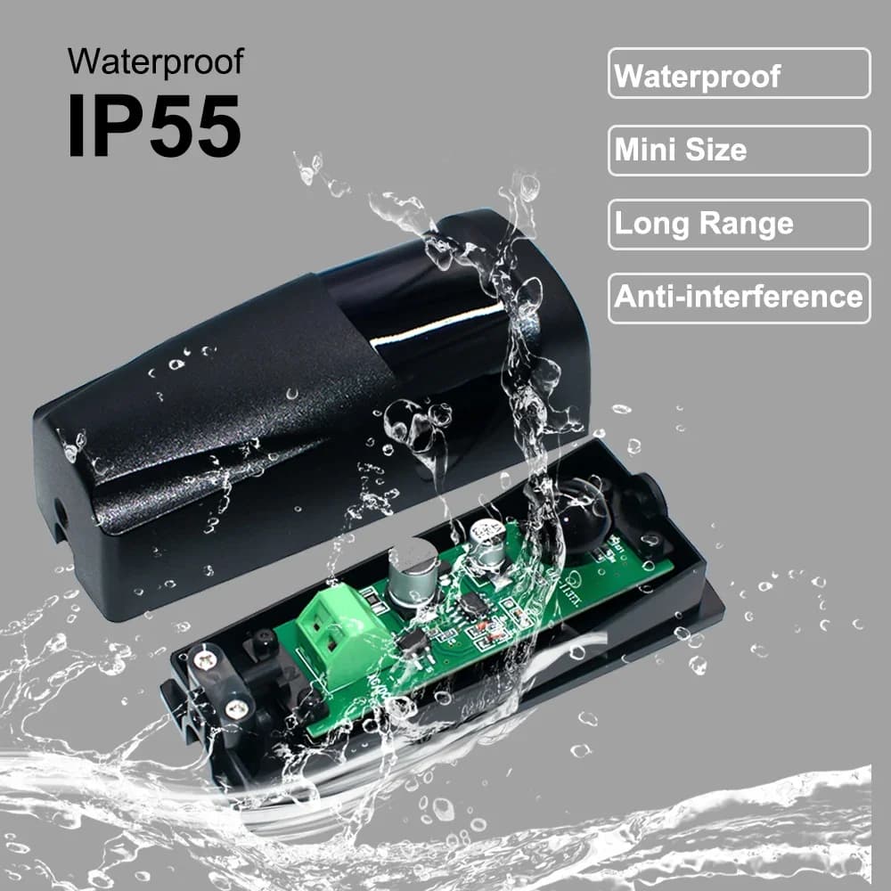 Capteur de détecteur infrarouge de sécurité pour porte automatisée, étanche IP55, balançoire, coulis