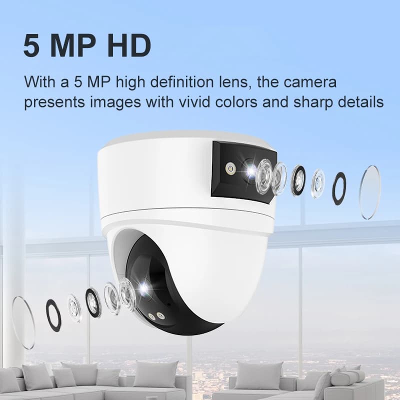 Caméra dôme IP Wi-Fi PTZ Vstarcam CS2DR 6MP à double objectif couleur, détection humanoïde IA, sécur