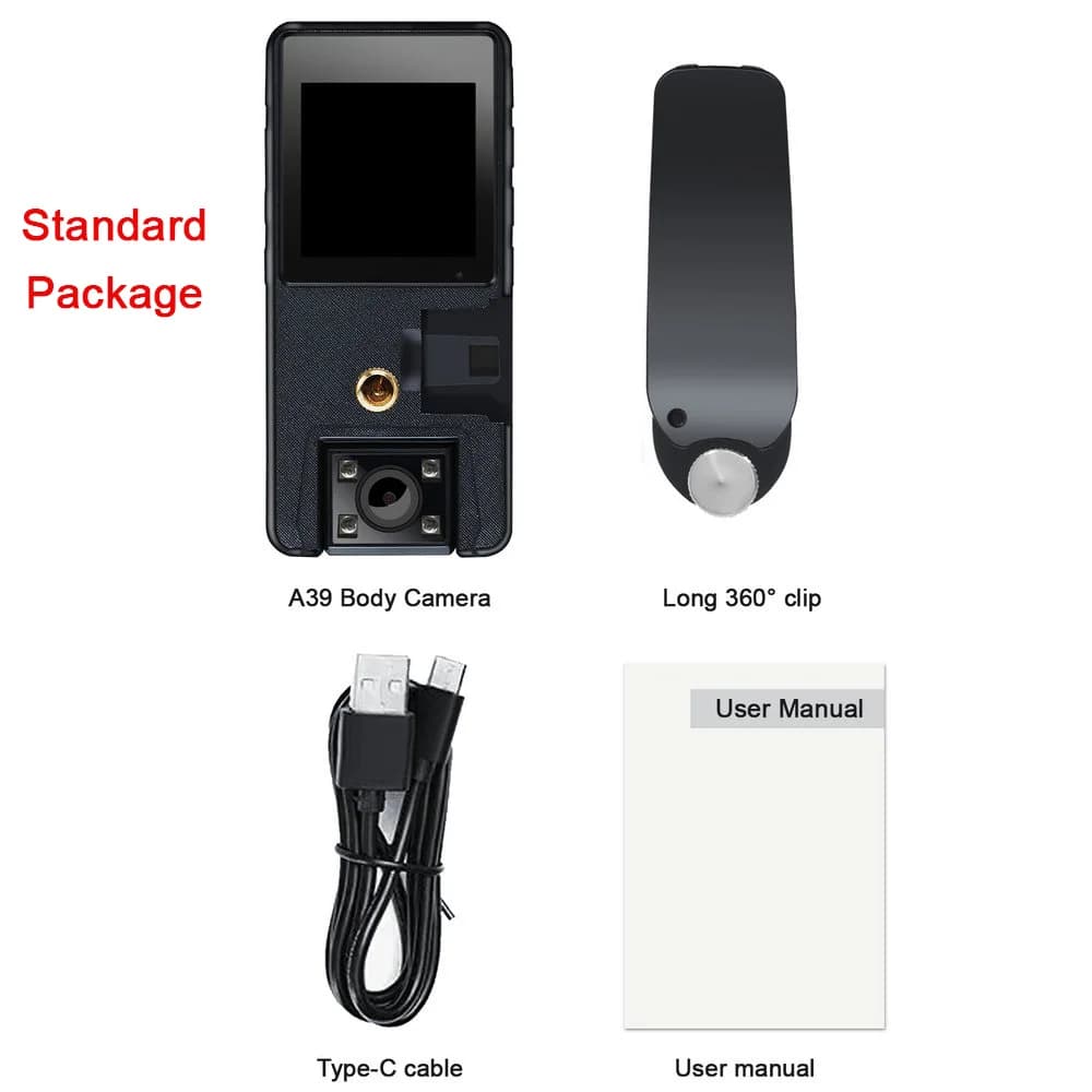 Vandlion A39 Full 1080P HD Mini caméra 3000mAh caméscope corps monture caméra petit 180 ° Caméra d