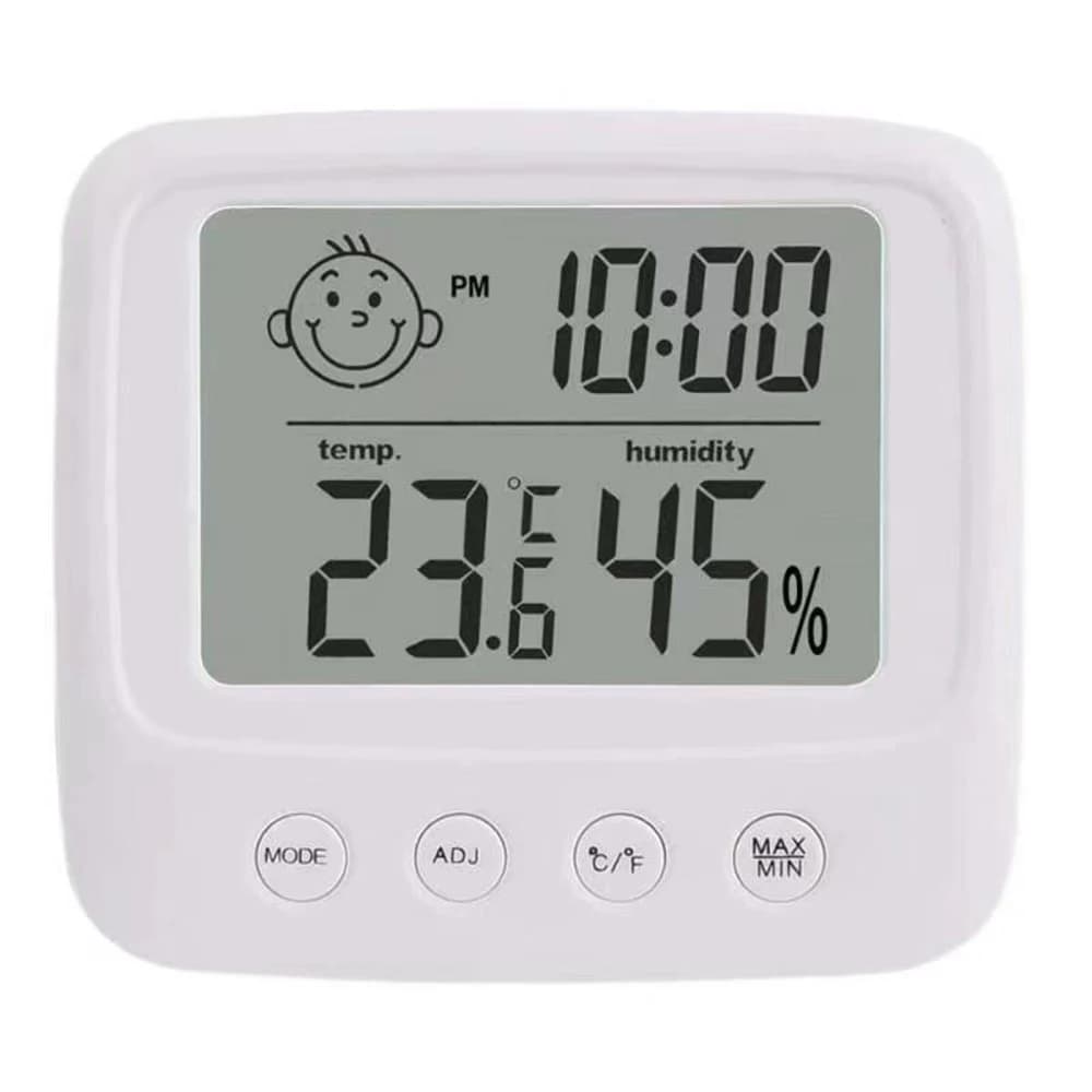 Thermomètres d'intérieur hygromètre numérique thermomètre d'ambiance et jauge d'humidité avec horlog
