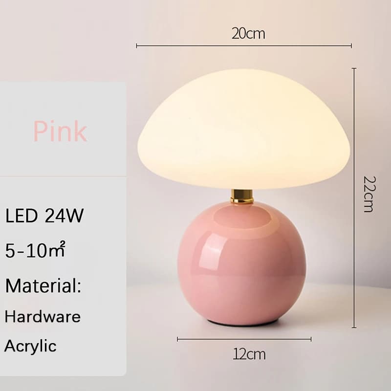 Une lampe de table décorative à prise USB rose/orange/rouge/blanc/beige pour lampe décorative de cha