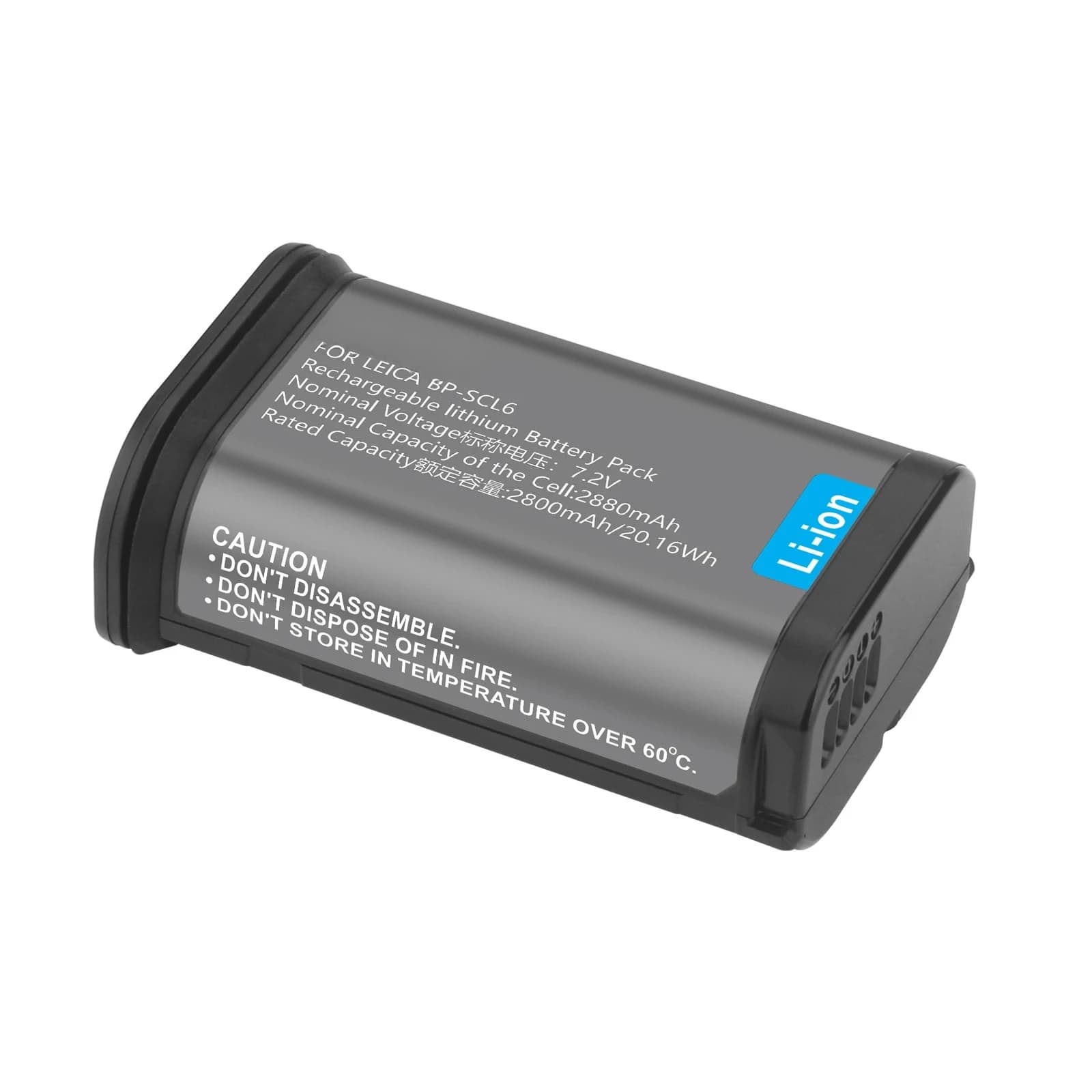 Batterie haute capacité 2880mAh BP‑SCL6 pour appareil photo numérique Leica Q2 Q3 SL2 SL2‑S SL3 SL3‑