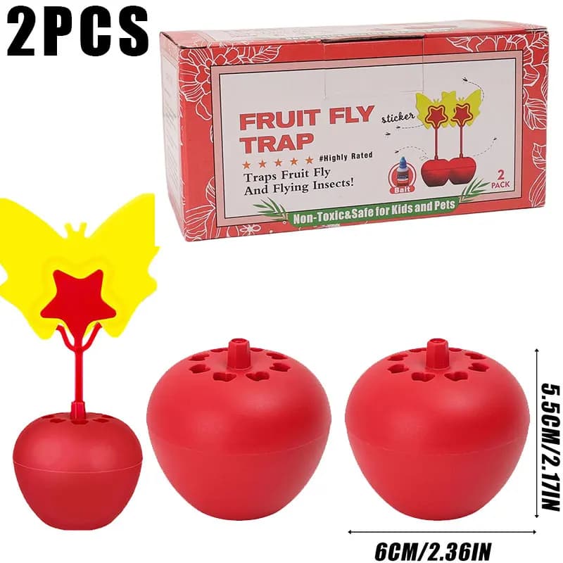 Pièges à mouches des fruits Little Apple réutilisables, pratiques, faciles à nettoyer, sans produits