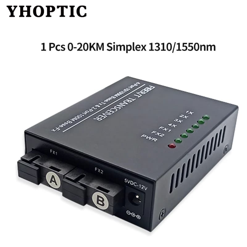 Émetteur-récepteur fibre optique simplexe 2 ports fibre optique et 4 ports RJ45 10/100M monomode/fib