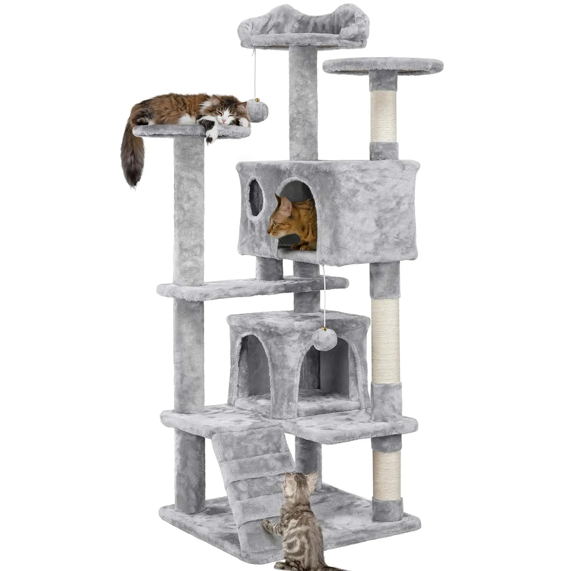 Grande maison pour chatons et chats, tour pour chat, condo avec 2 condos, griffoirs, grand arbre à c