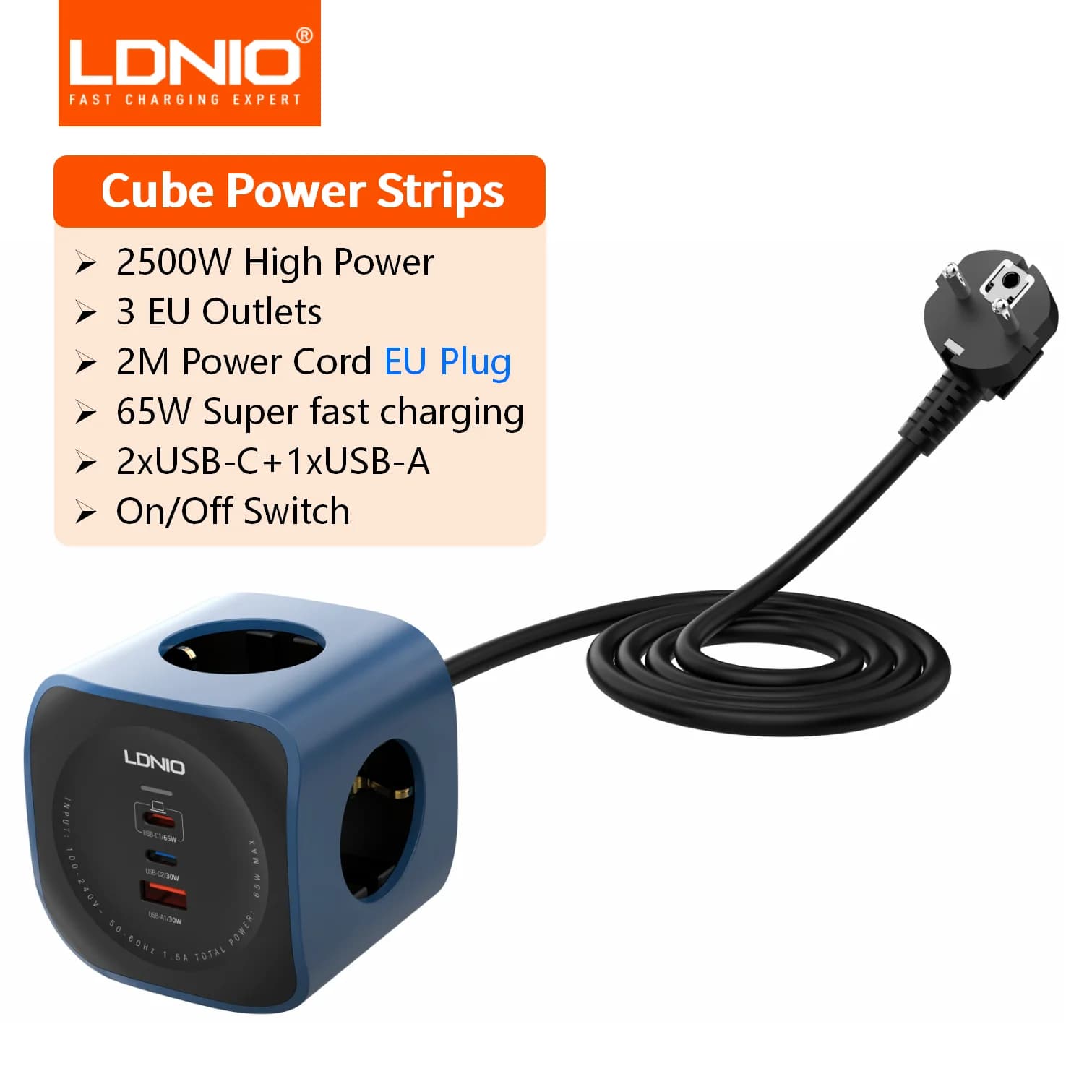 Sat NIO européenne multiprise vigne prise de courant 65w développements rapides station USB-C USB-A
