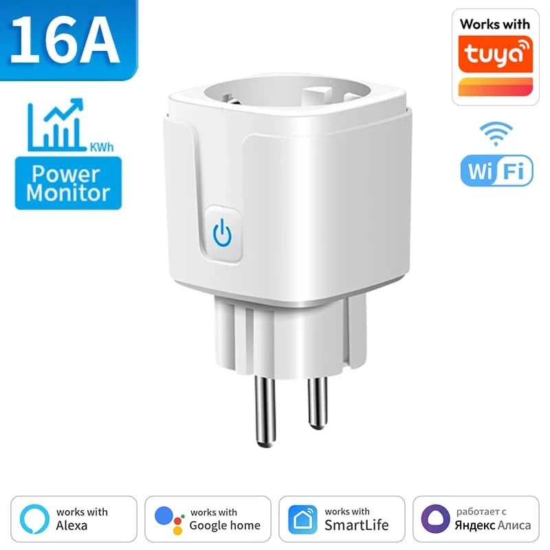 Prise intelligente TNCE Tuya WiFi/Zigbee 16A/20A prise intelligente ue avec fonction de surveillance