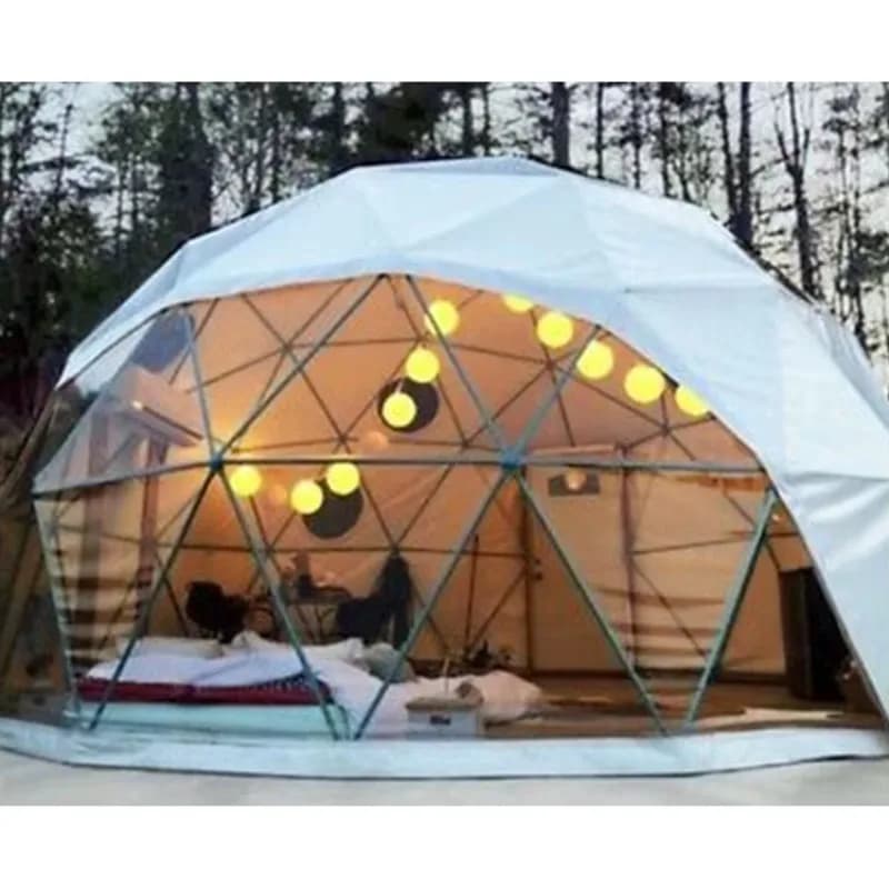 Nouveau ! Dôme géodésique en PVC, tente igloo, hôtel dôme géodésique extérieur avec structure en aci