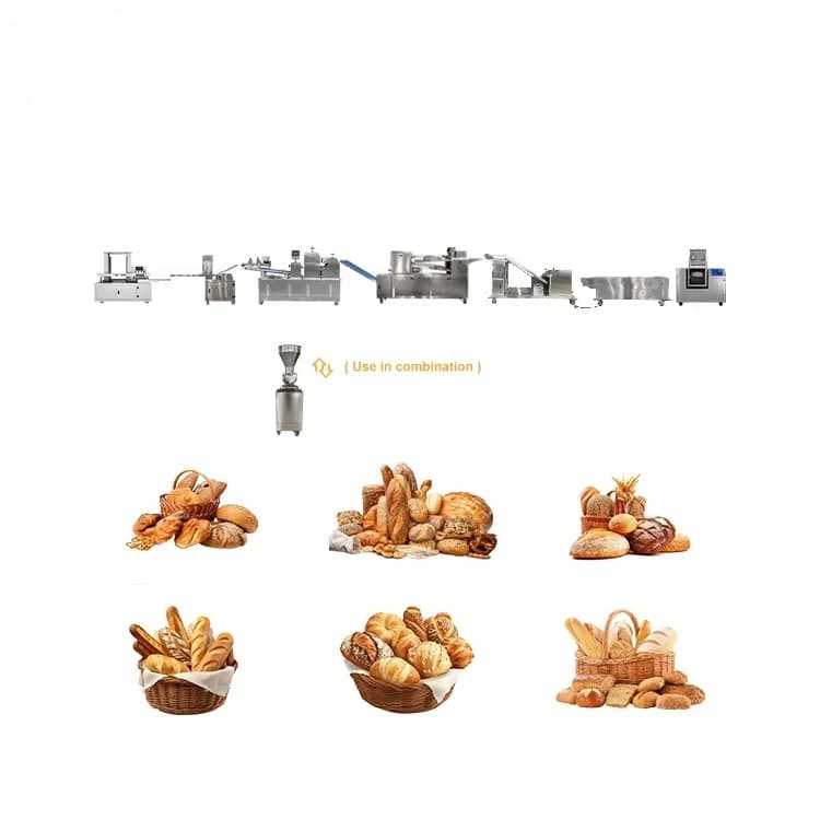 Ligne de production de machines de fabrication de pain bagel grillé automatique industriel personnal