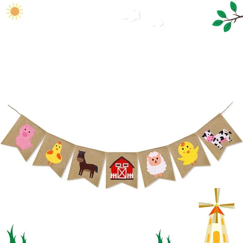 Vache mouton poussin rustique ferme Animal grange cour ferme fête d'anniversaire bébé douche chaise