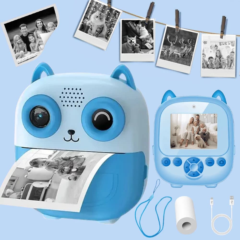 Appareil photo numérique à impression instantanée – Mini imprimante photo portable avec motif de des
