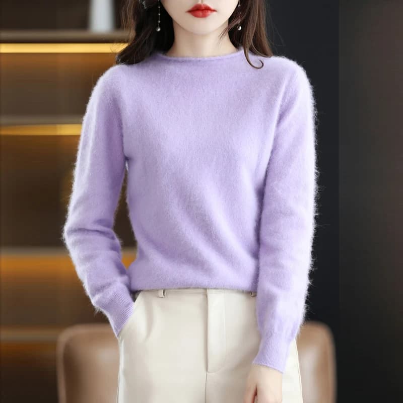 Pull décontracté à col rond pour femme, 2022 cachemire de vison, mode coréenne, automne et hiver, no