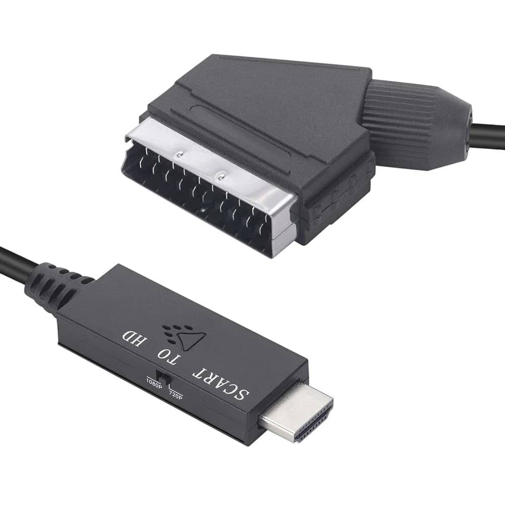 Câble convertisseur péritel vers HDMI, adaptateur convertisseur Audio vidéo, support de sortie HDMI,