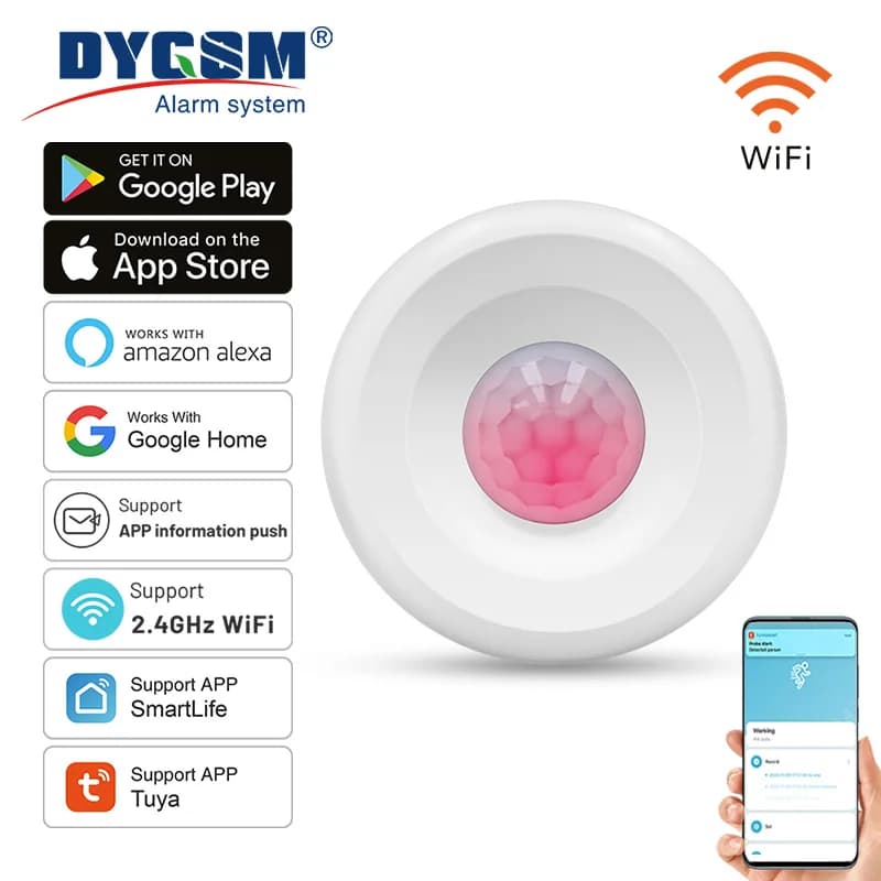 Capteur de détection de mouvement PIR intelligent, alarme antivol de sécurité, Tuya WiFi, contrôle d