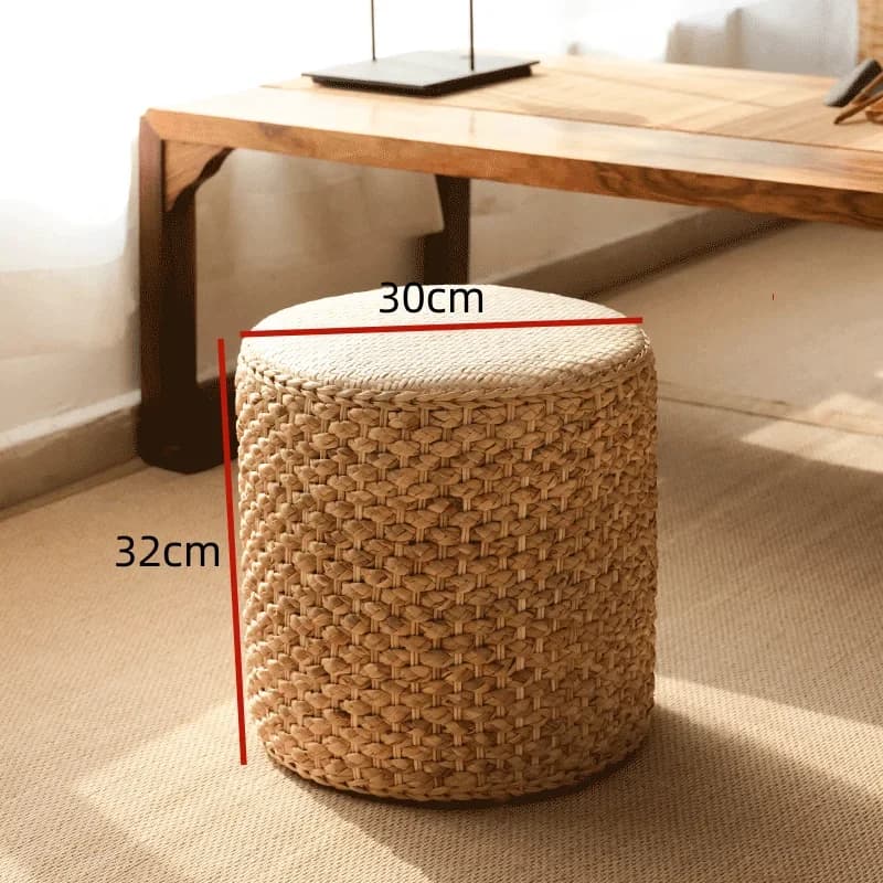 Tatami japonais tissé à la main, futon de sol, tabouret de sol, balcon extérieur, loisirs, assis, je