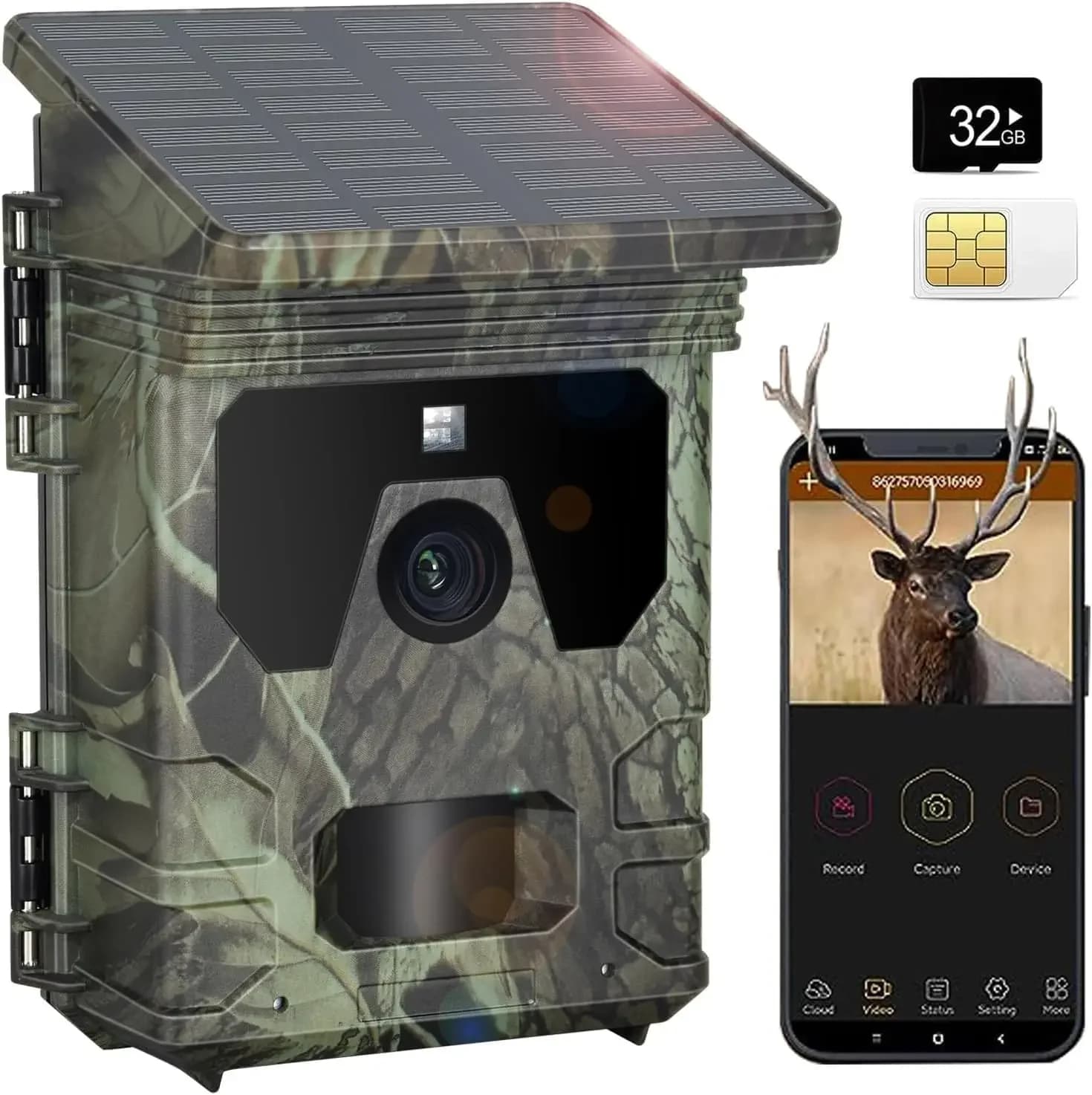 Caméra de chasse solaire extérieure 2K 30MP Vision nocturne 120° ° Caméra de chasse 4G pour l'enre