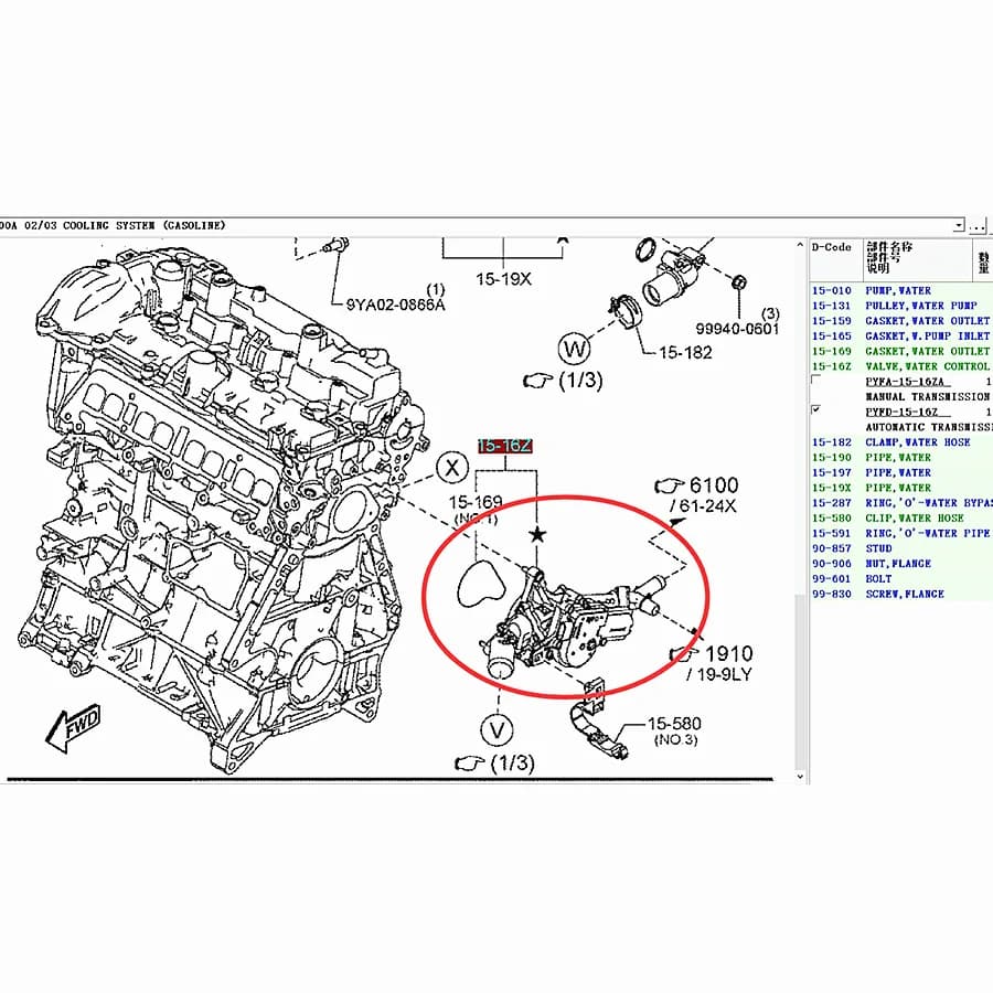 Valve de contrôle de l'eau du système de refroidissement, accessoires de voiture PYFD-15-16Z pour Ma