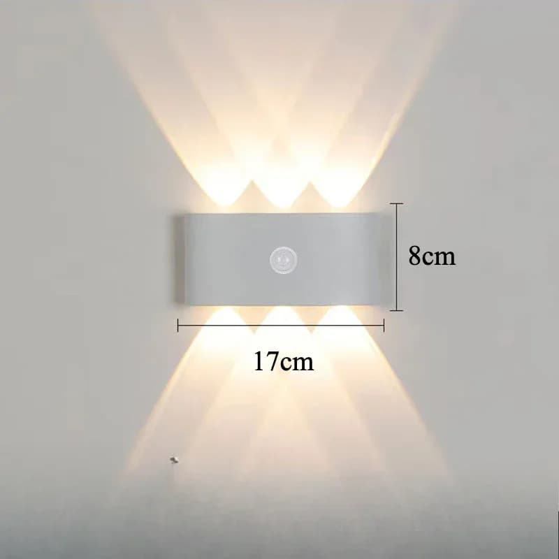 Applique murale LED haut et bas lumières extérieur jardin cour étanche capteur de mouvement éclairag