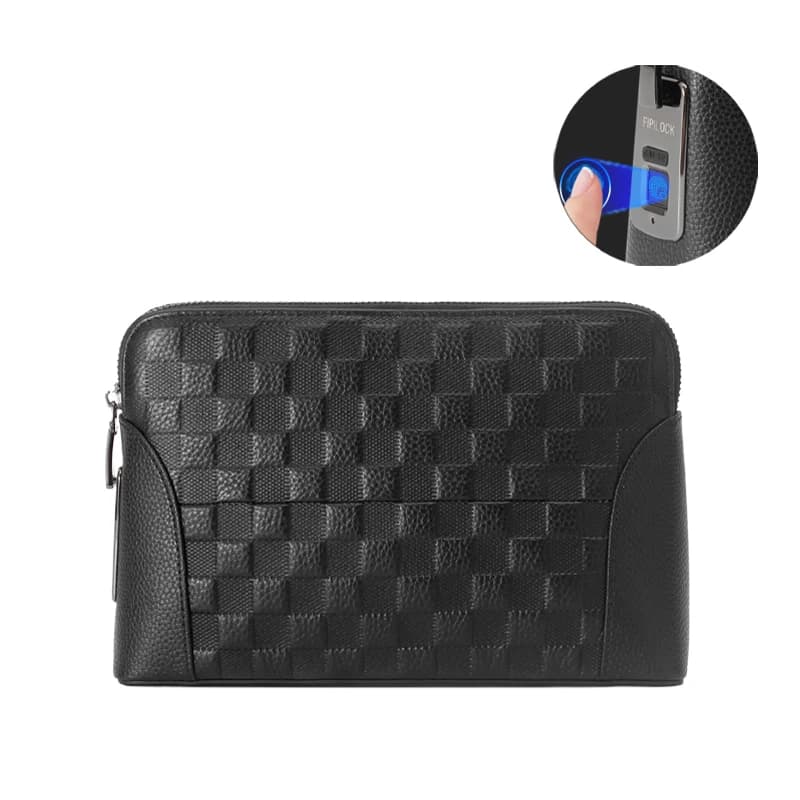 Serrure à empreintes digitales pour sac à main, sécurité pour portefeuille homme ou femme, pochette