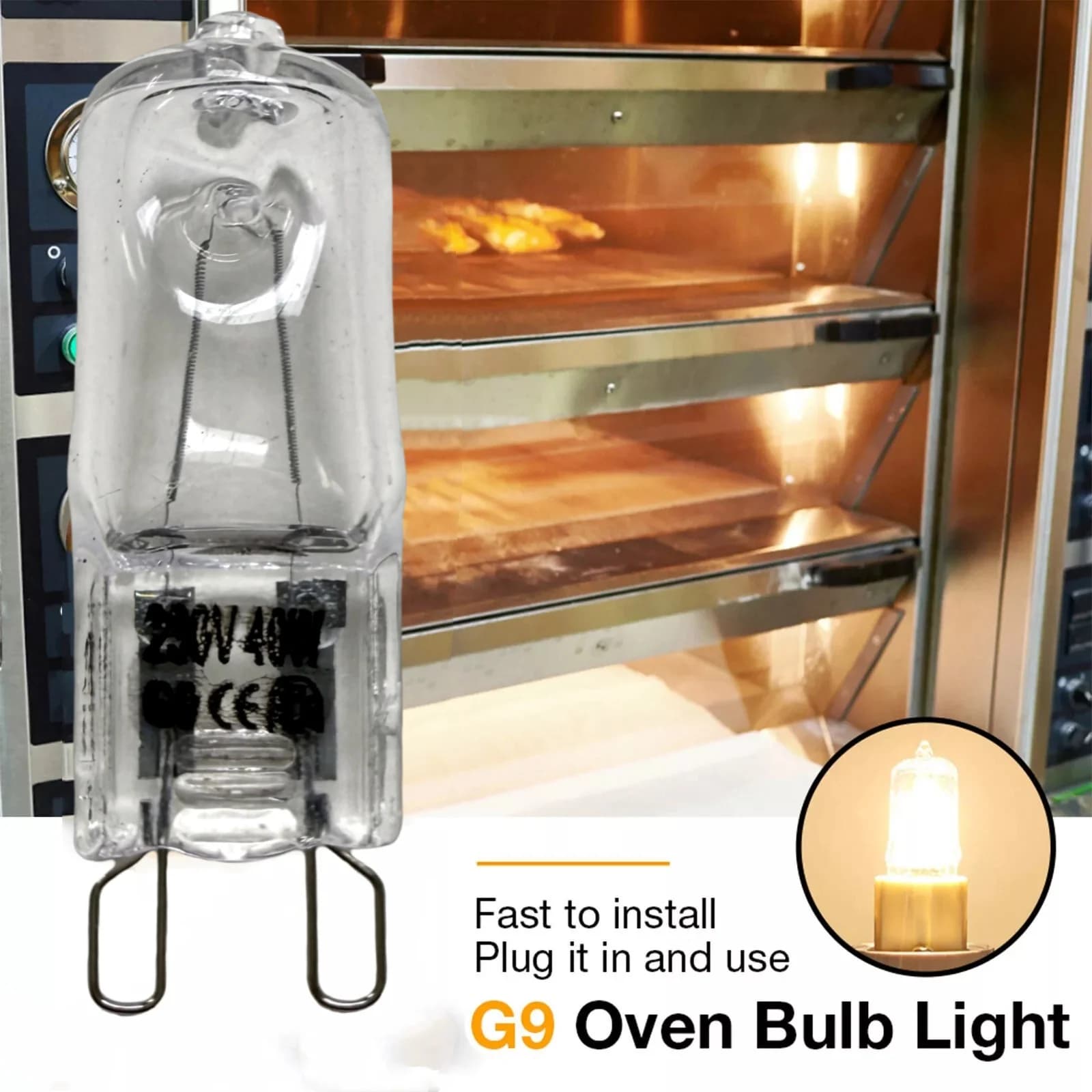 1/2/4/8/10 pièces 230V 40W G9 lampe de four ampoule Durable résistante aux hautes températures pour