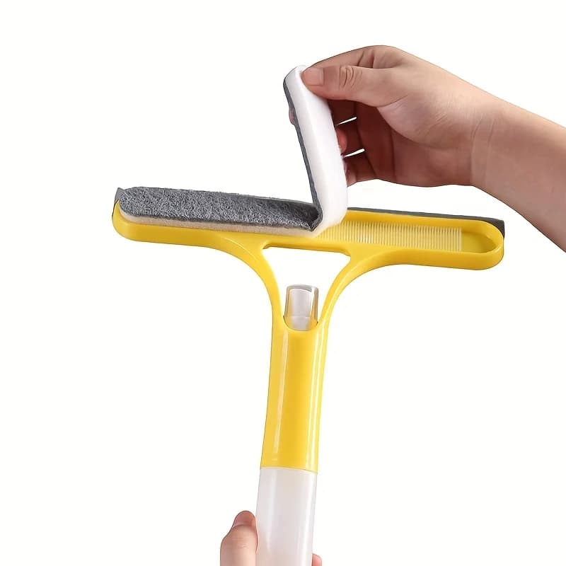 Outil de nettoyage de verre 3 en 1 pour miroirs et fenêtres de salle de bain à domicile, raclette d'