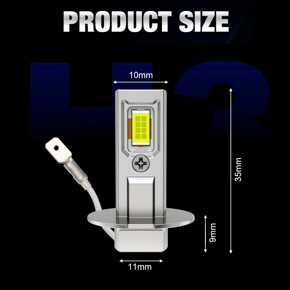 Phare LED H3 20000LM 6500K Super lumineux, 16 ampoules CSP 12V 24V 36V, Mini Turbo gratuit, faisceau