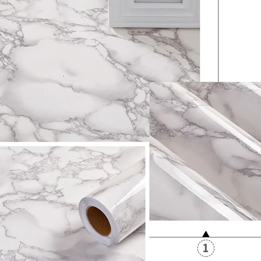 Autocollant en marbre pour cuisine, Film résistant à l'huile pour poêle, papier peint auto-adhésif é