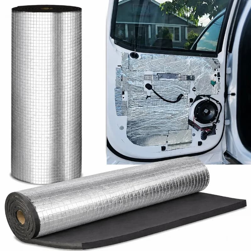 Tapis d'isolation phonique pour voiture 50x200cm en mousse à cellules fermées, auto-adhésif, avec fe