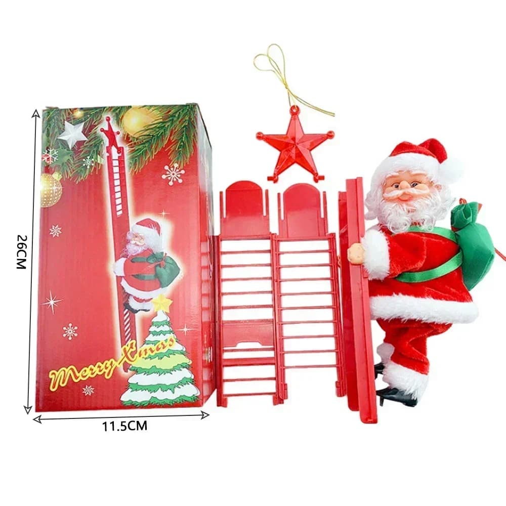 Échelle d'escalade électrique Père Noël, musique, beurre, ornement de Noël, décoration pour la maiso