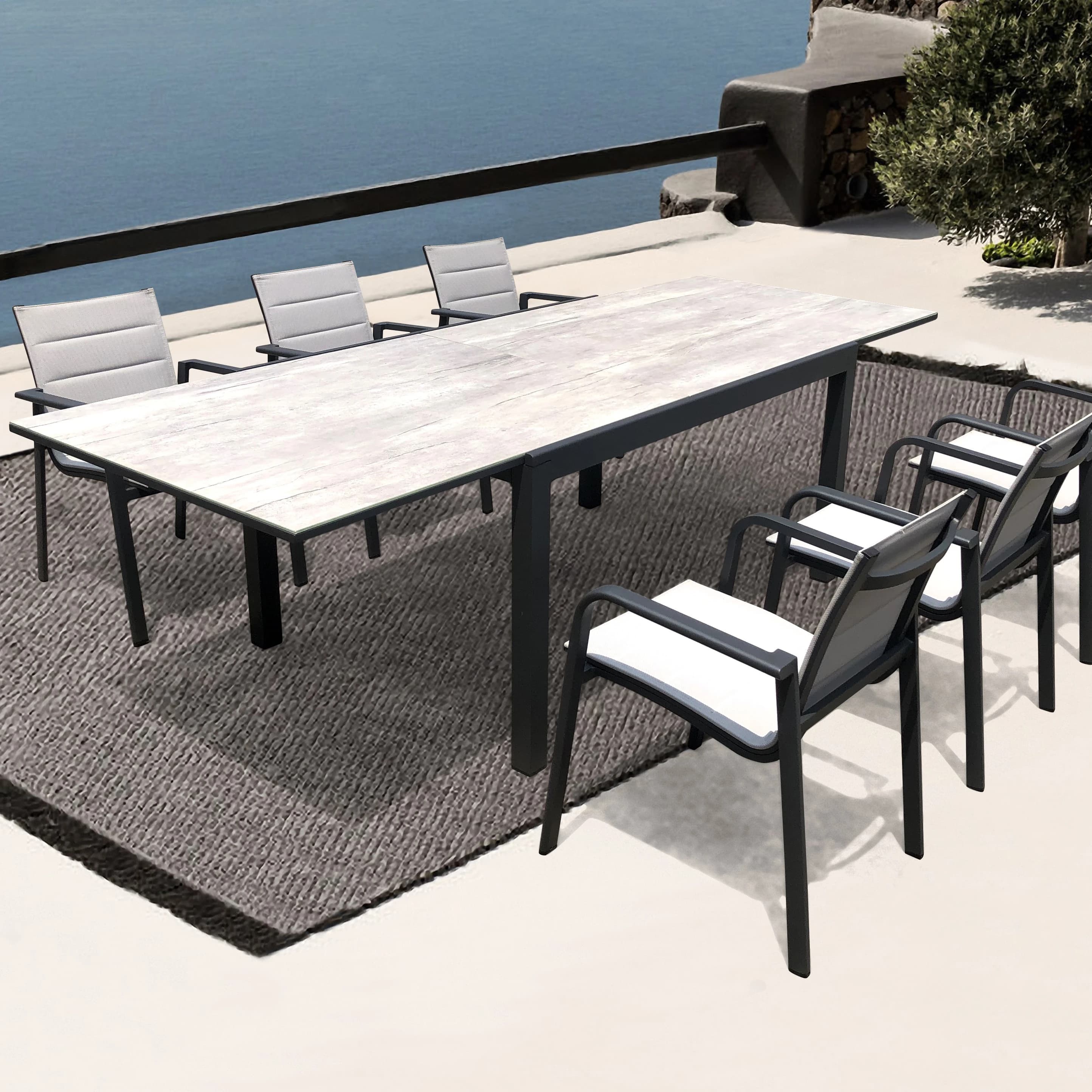 Ensembles de Table et chaises extensibles pour Restaurant de jardin, Patio extérieur, meubles de loi