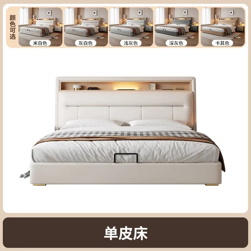 Cadre de lit de luxe en bois, moderne, pour filles, grand lit double, gain de place, lit de princess