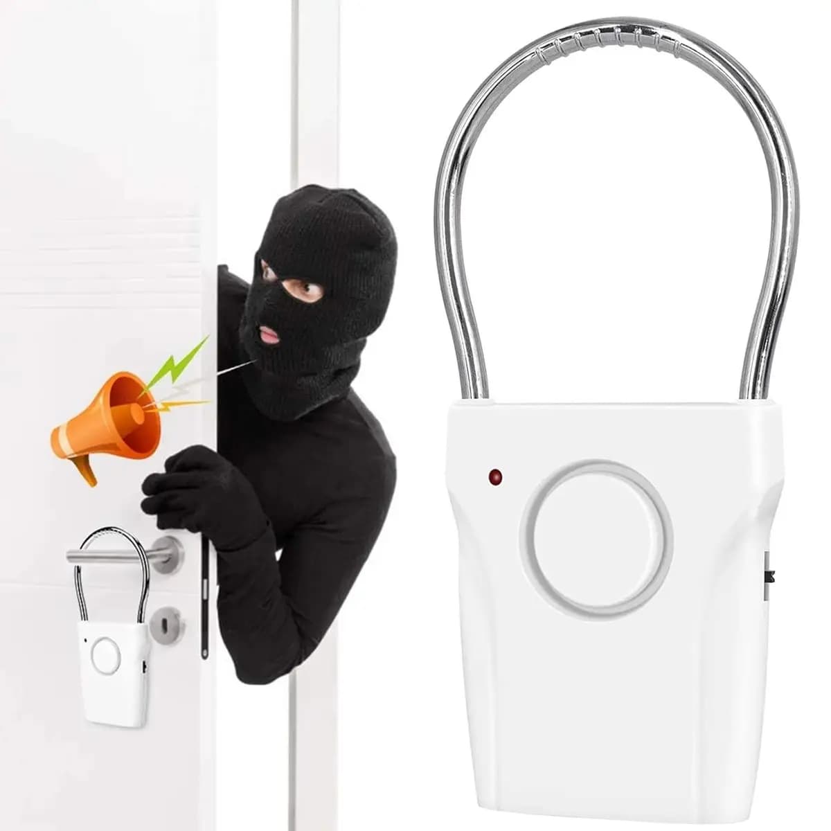 Alarme de poignée de porte 110dB, alarme de sécurité de porte avec réglages réglables, équipement d'