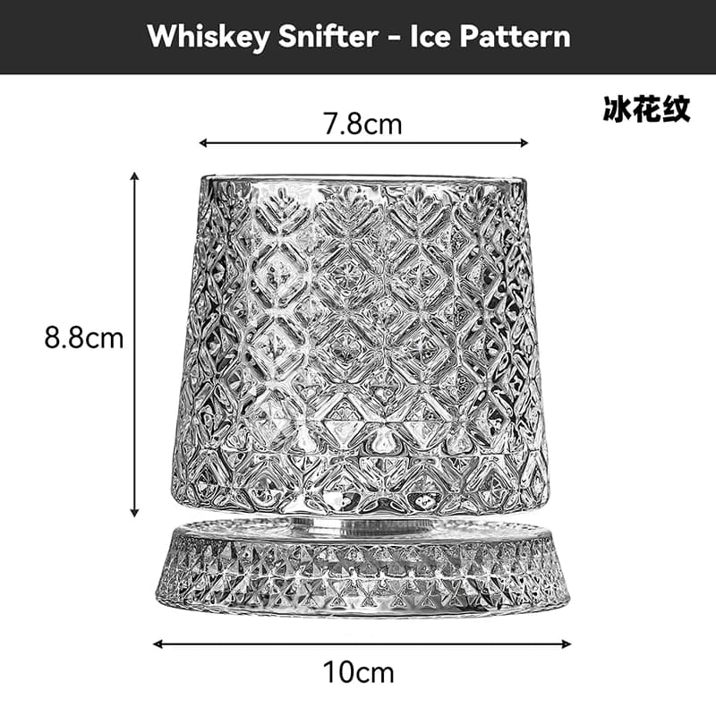 Verres à whisky rotatifs avec Base en verre, rotation à 360 degrés, verre de rhum en cristal pour la