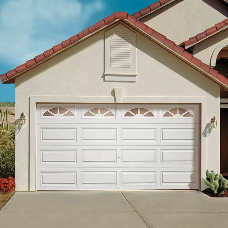 Une fois Art bande de bois couverte porte de garage-double ascenseur incliné garage caché