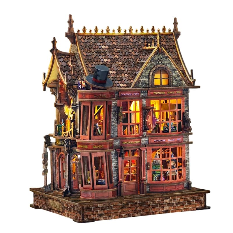 Kits de figurines miniatures en bois DIY, maison magique, maison de poupée, avec meubles, pour cadea