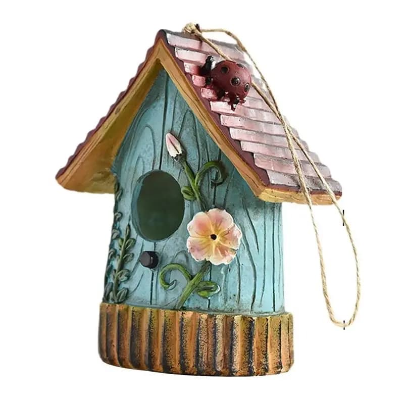 Nichoir suspendu pour oiseaux, décoration de jardin, nid de colibris, idéal pour suspendre à un arbr