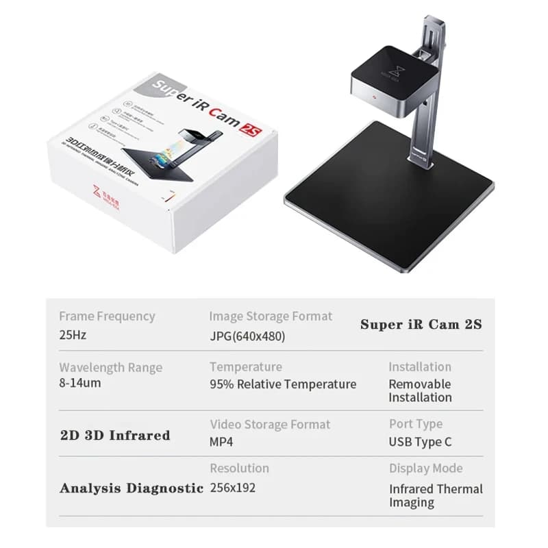 QIANLI MEGA-IDEA caméra d'imageur thermique 3D Super IR Cam 2S Pro pour téléphones mobiles fuite de