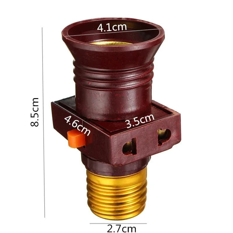 1 pièces 111 V-240 V E27 vis porte-ampoule convertir en avec interrupteur douille de lampe adaptateu
