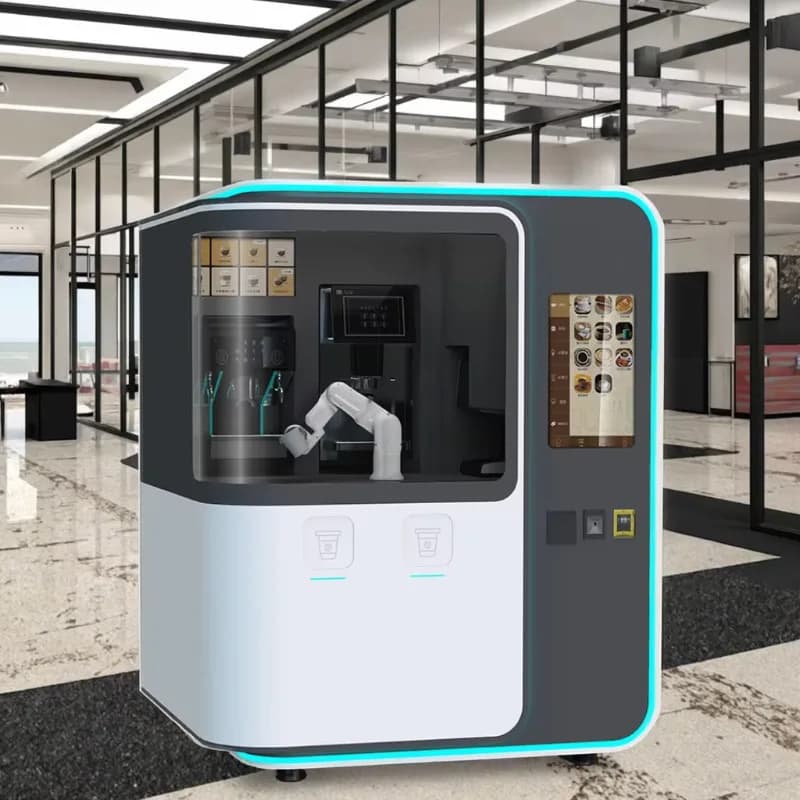 Robot Barista : Machine à Café Robotisée pour Kiosque Commercial en Biélorussie – Personnalisable
